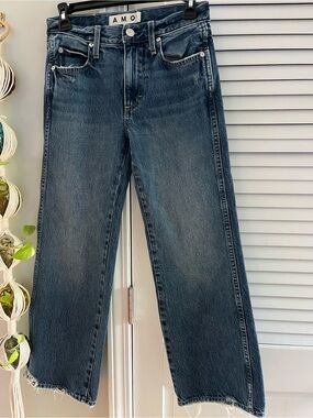 AMO Robbie Straight Leg Jeans in Dark Blue